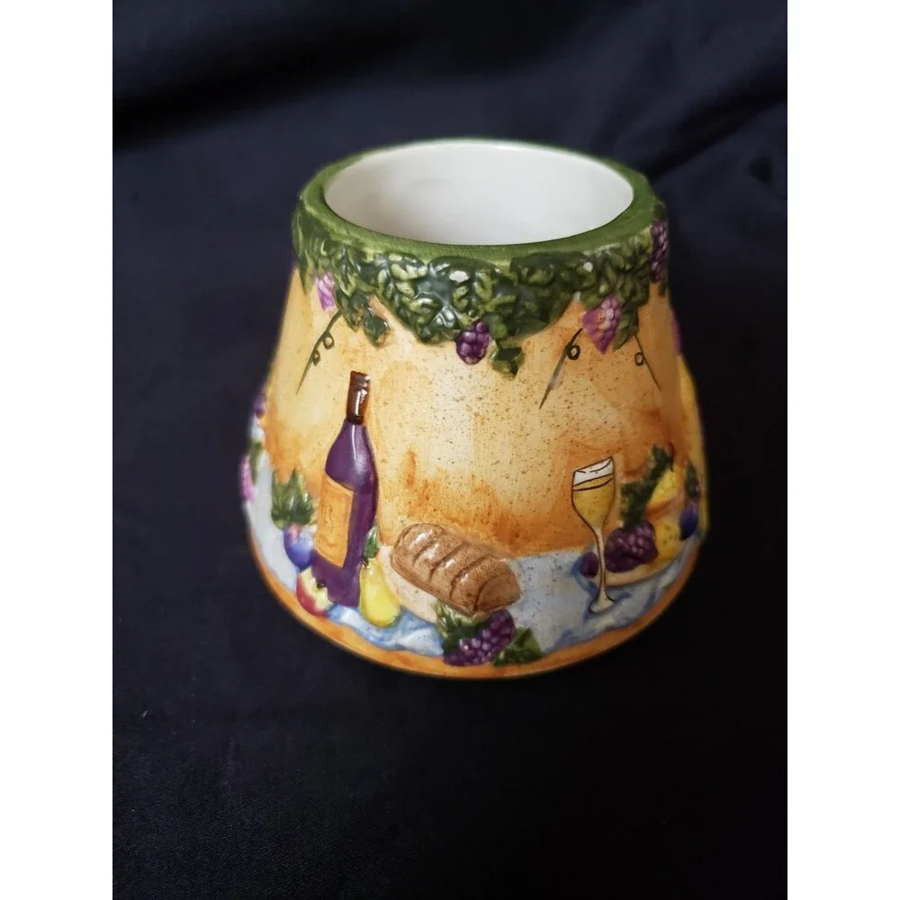 Yankee Candle Small  JAR CANDLE SHADE Wine, Fruit & Cheese Themed